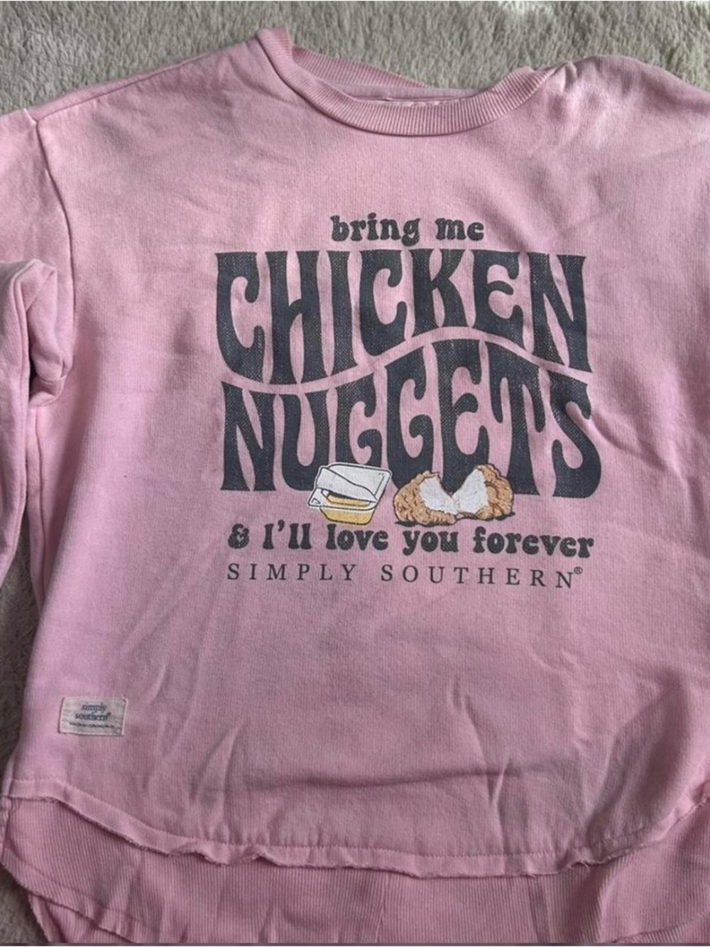Simply Southern Pink 'Bring Me Chicken Nuggets'  Sweatshirt